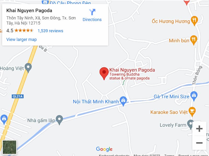Hướng di chuyển đến chùa Khai Nguyên
